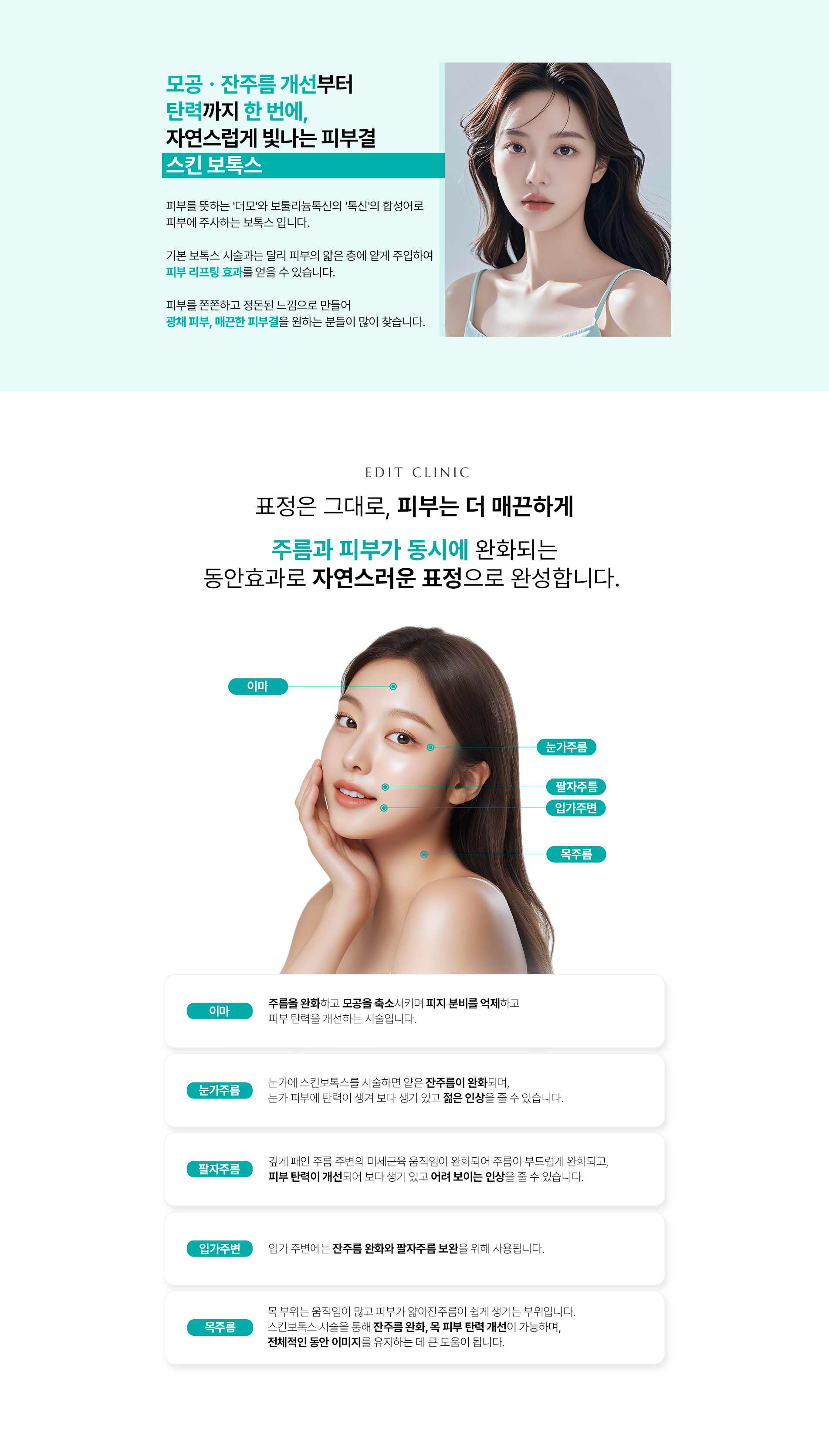 스킨보톡스 시술부위